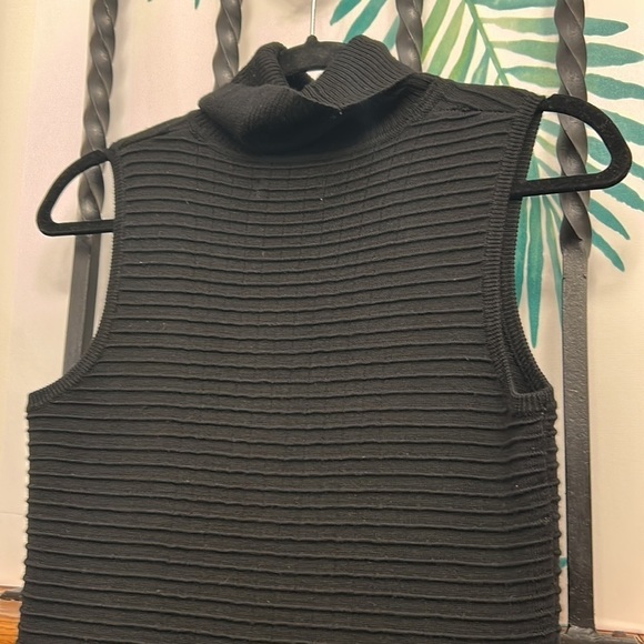 CALVIN Klein Midi Ribbed Turtleneck Dress. In EUC Size Small in Black. - Picture 2 of 8